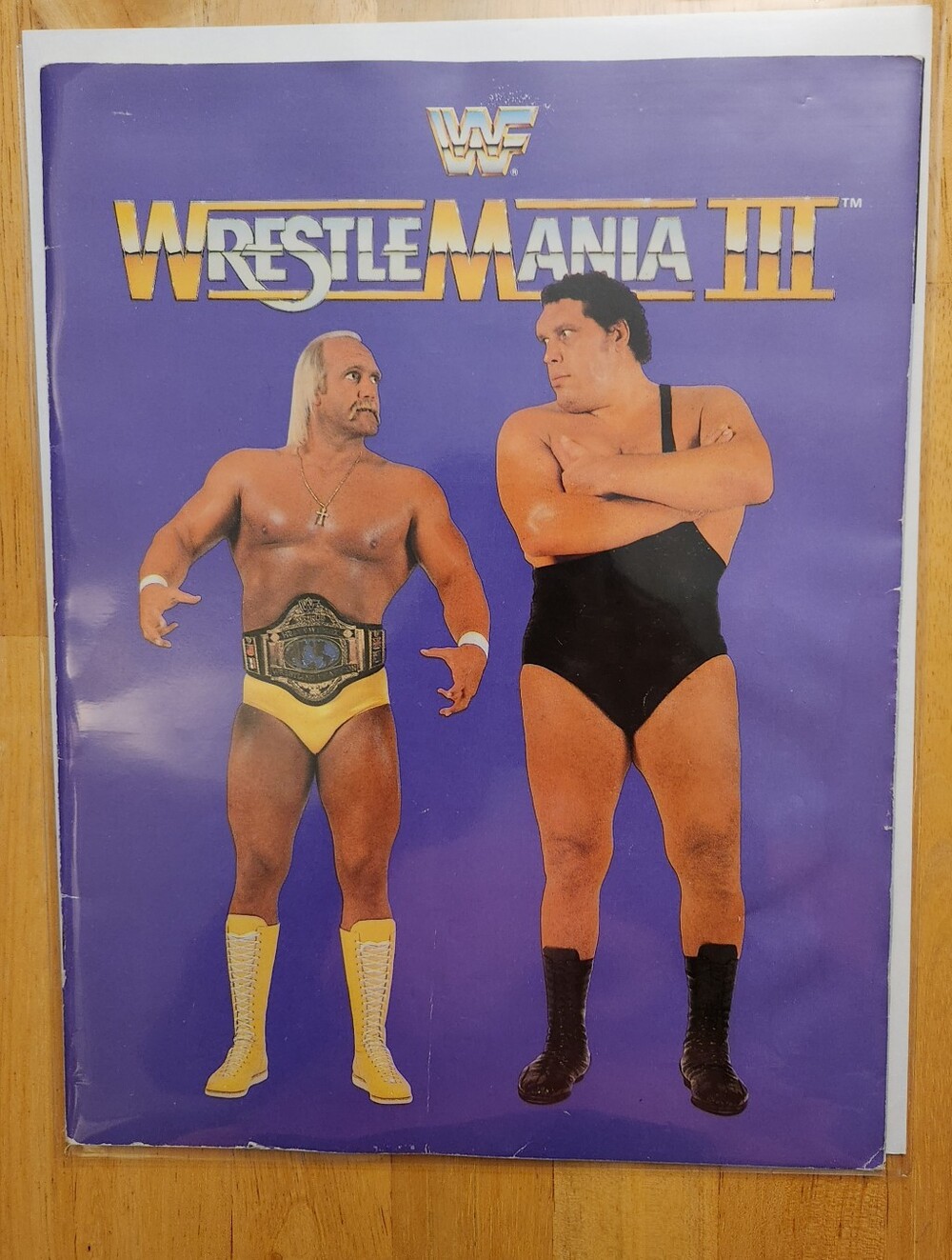 Vtg 1987 WWF WrestleMania III Program Hulk Hogan vs Andre the Giant